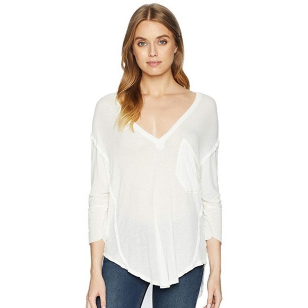NWT free people golden gate tee off white M